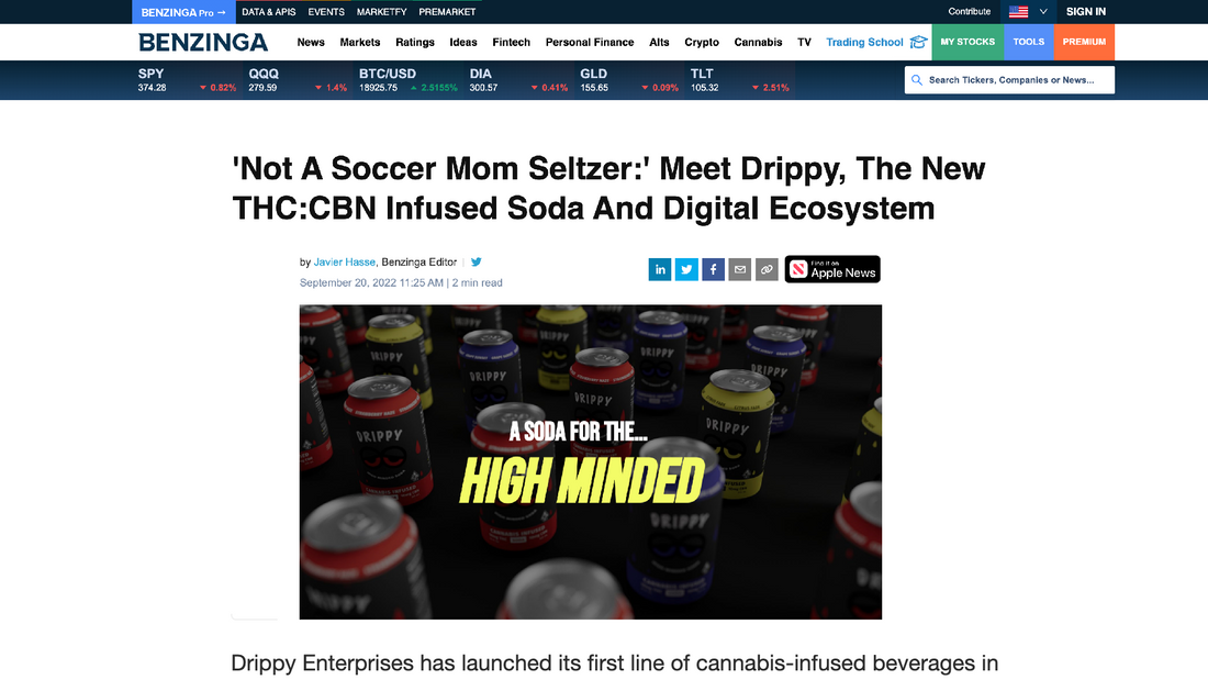 'Not A Soccer Mom Seltzer:' Meet Drippy, The New THC:CBN Infused Soda And Digital Ecosystem