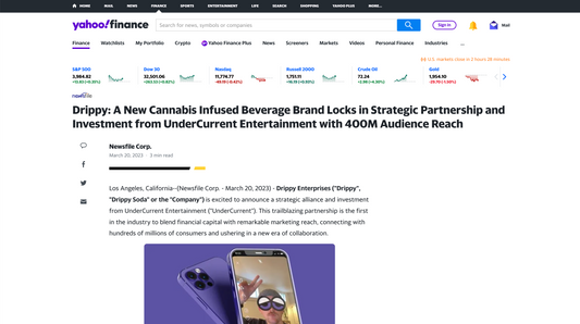 Drippy: A New Cannabis Infused Beverage Brand Locks in Strategic Partnership and Investment from UnderCurrent Entertainment with 400M Audience Reach