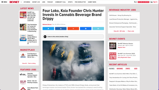 Four Loko, Koia Founder Chris Hunter Invests In Cannabis Beverage Brand Drippy